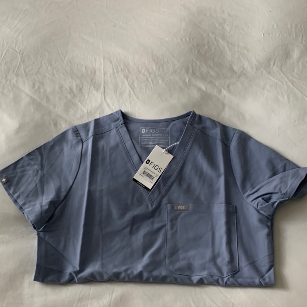 Figs Catarina space dye blue top